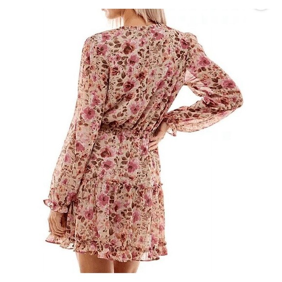 Crystal Doll  Fit & Flare Floral Chiffon Dress Size XL Ruffle Boho Romantic - Picture 2 of 9